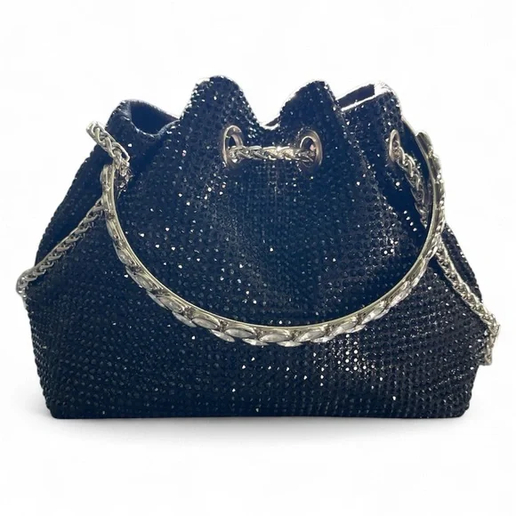 Elegant Black Beaded Women's Bag - Picture 3 of 10